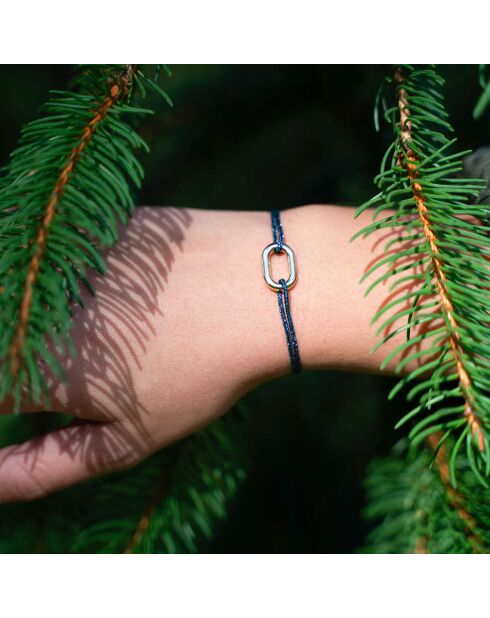 Pulsera Calvi bañada en plata azul marino