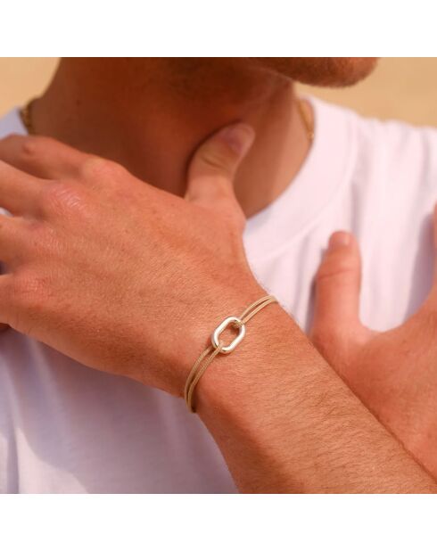 Orin armband in beige verzilverd