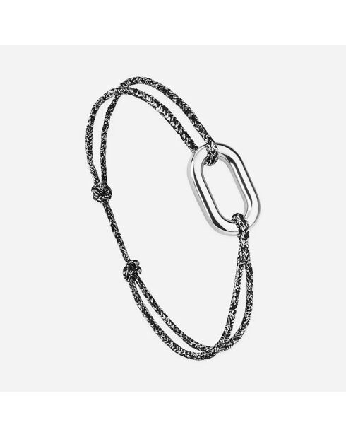 Anthrazitfarbenes versilbertes Spaltarmband