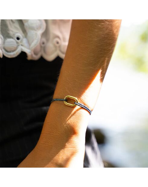 Bracelet Almu en plaqué Or bleu marine
