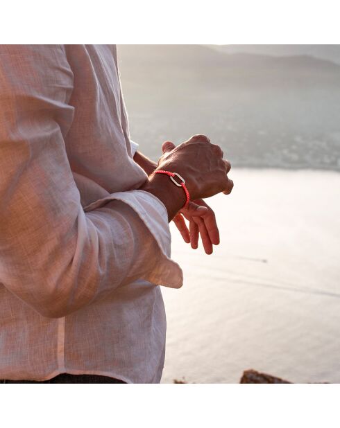 Orangefarbenes versilbertes Luff-Armband