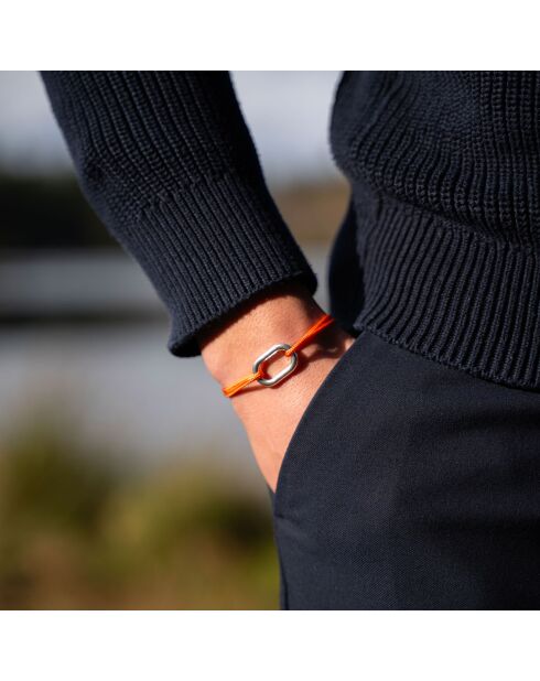 Orangefarbenes versilbertes Luff-Armband