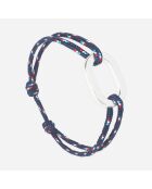 Bracelet Gilet en plaqué Argent bleu marine/blanc/rouge