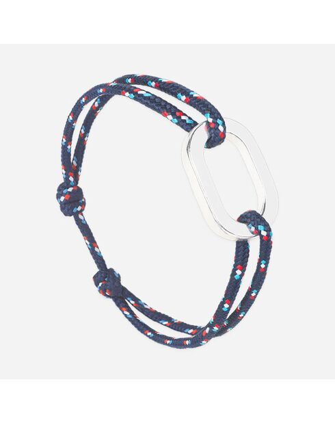 Marine/wit/rood verzilverde vestarmband