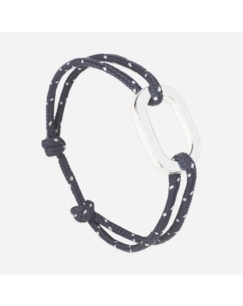 Bracelet Quai en plaqué Argent bleu marine/blanc