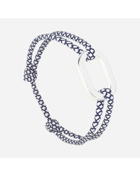 Marine/witte verzilverde kelparmbandje