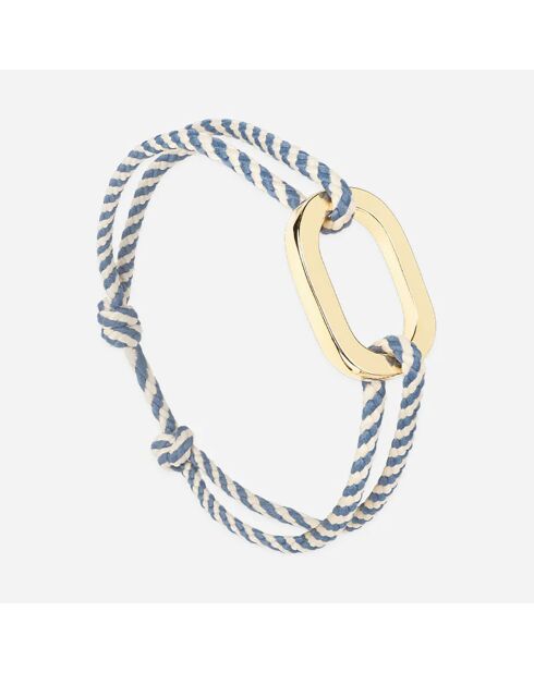 Marine/beige vergulde corsairarmband