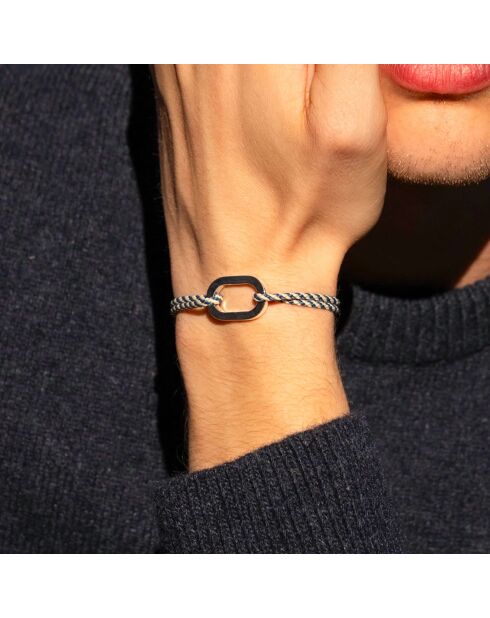 Bracelet Corsaire en plaqué Or bleu marine/beige