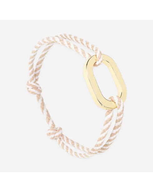 Bracelet Phare en plaqué Or beige/blanc