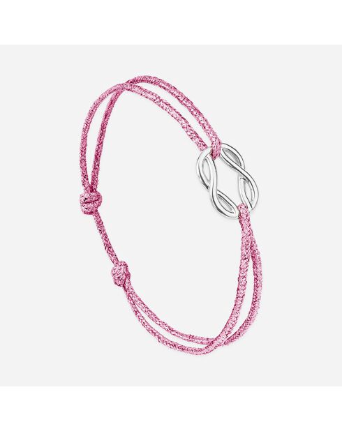 Rosafarbenes versilbertes Adra-Armband