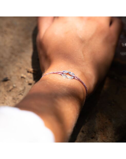 Rosafarbenes versilbertes Adra-Armband