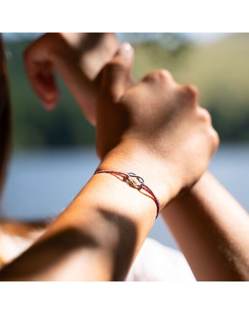 Rosafarbenes versilbertes Adra-Armband