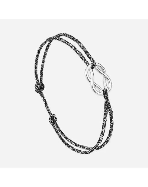 Anthrazitfarbenes versilbertes Ploce-Armband