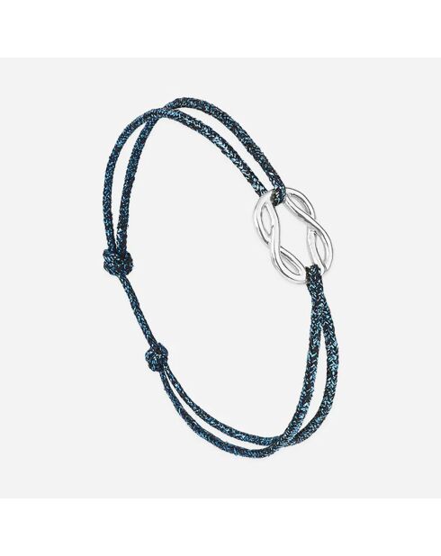 Punta armband in verzilverd marineblauw