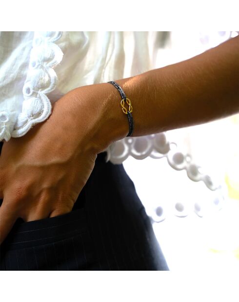 Armband Gaeta in Anthrazit, vergoldet