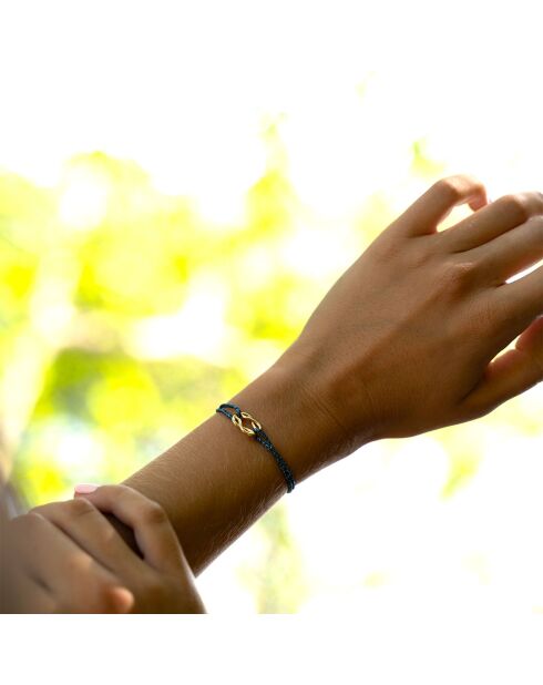 Pulsera Paros chapada en oro azul marino