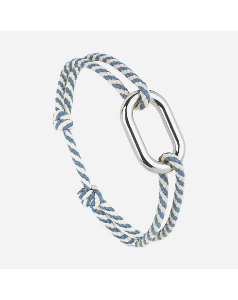 3 Bracelets Amure + Marin + Harpon en plaqué Argent beige/bleu