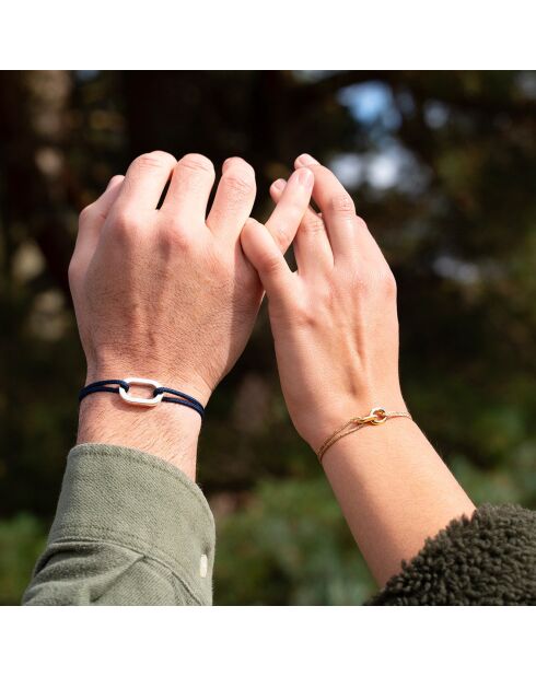 2 Bracelets Darse + Sintra en plaqué Argent & Or bleu marine/doré