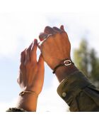 2 Bracelets Darse + Split en plaqué Argent bleu marine/anthracite