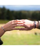2 Bracelets Darse + Split en plaqué Argent bleu marine/anthracite