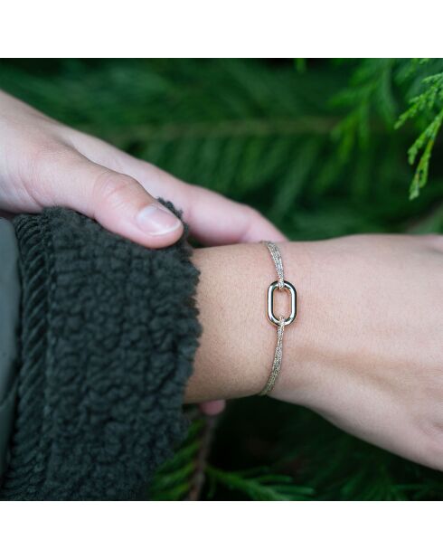 2 Filin+ Prow Armbänder in Silber und Gold/Schwarz plattiert