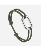 3 Bracelets Hauban + Tige + Traille en plaqué Argent kaki