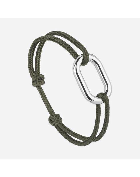 3 Bracelets Hauban + Tige + Traille en plaqué Argent kaki