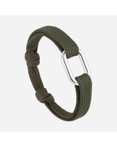 3 Bracelets Hauban + Tige + Traille en plaqué Argent kaki