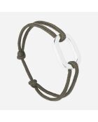 3 Bracelets Hauban + Tige + Traille en plaqué Argent kaki