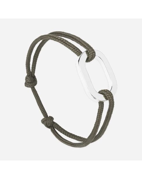 3 Bracelets Hauban + Tige + Traille en plaqué Argent kaki