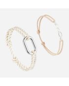 2 Bracelets Hune + Rive en plaqué Argent beige/blanc