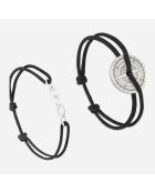 2 Bracelets Lame + Austral en plaqué Argent noirs