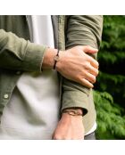 2 Bracelets Proue + Traille en plaqué Argent noir/kaki