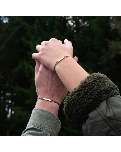 2 Bracelets Quête + Avancée en plaqué Or beige/kaki
