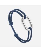 2 Bracelets Quille + Proue en plaqué Argent bleu marine/noir