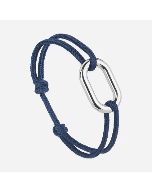 2 Bracelets Quille + Proue en plaqué Argent bleu marine/noir