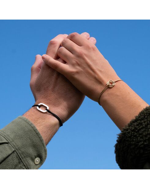 2 Bracelets Rouf + Nuance en plaqué Argent & Or noir/doré