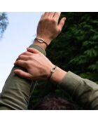2 Bracelets Tige + Traille en plaqué Argent kaki