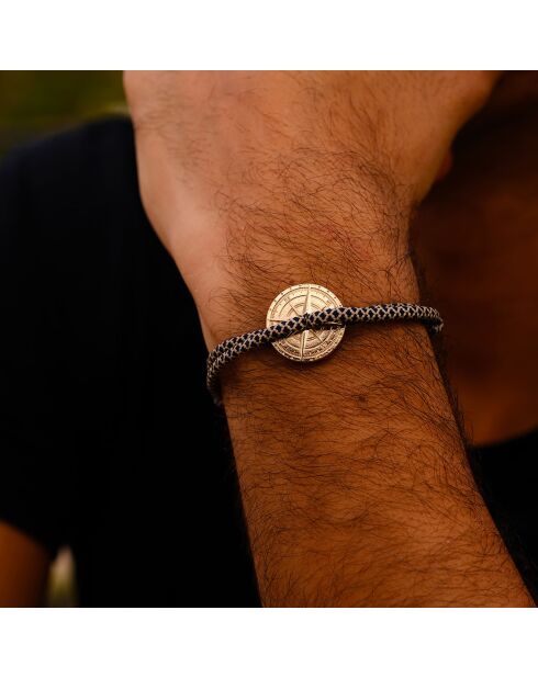 Blauw/beige vergulde Grenelle-armband