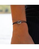 Bracelet Faveur en plaqué Argent bleu marine