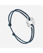 Bracelet Faveur en plaqué Argent bleu marine