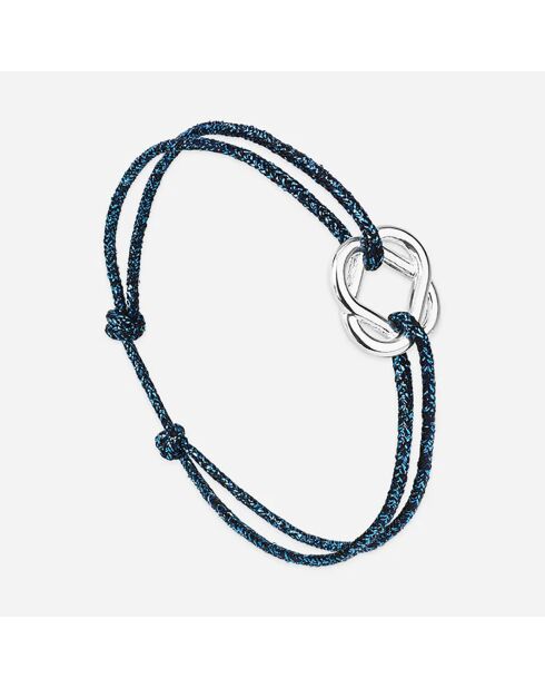 Bracelet Faveur en plaqué Argent bleu marine