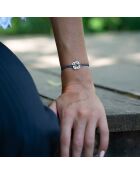 Bracelet Faveur en plaqué Argent bleu marine