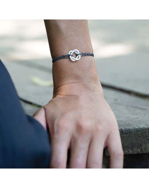 Anthrazitfarbenes versilbertes Symbolarmband