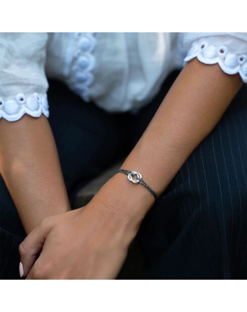 Anthrazitfarbenes versilbertes Symbolarmband