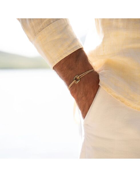 Beige vergulde Chance armband