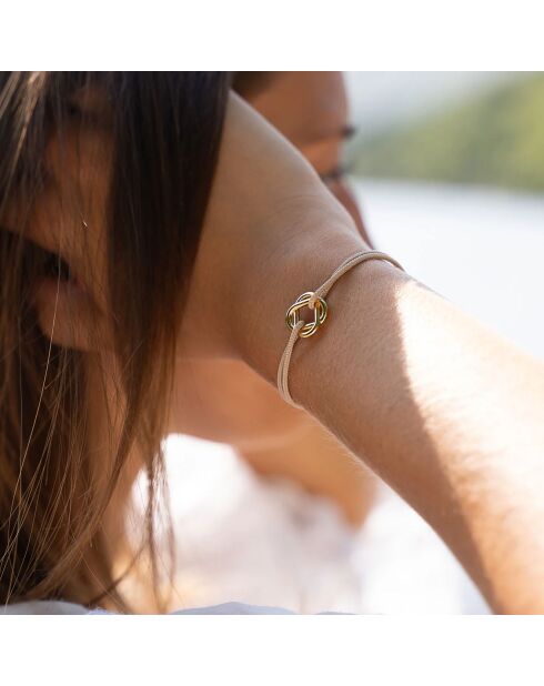 Beige vergulde Chance armband