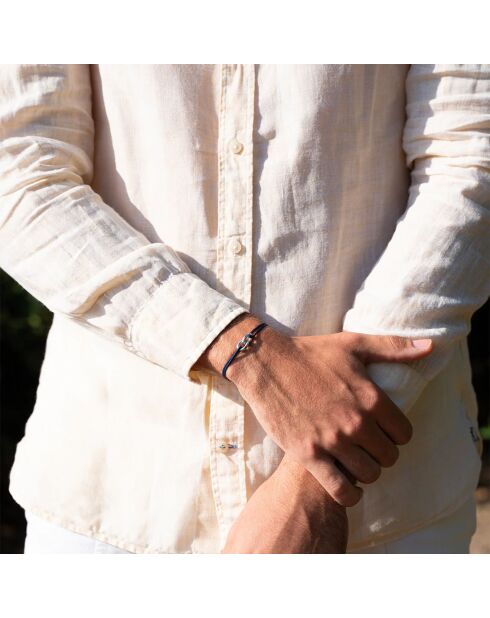 Versilbertes marineblaues Armband Fira