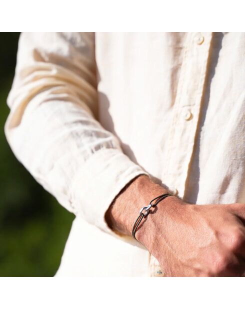 Khakifarbenes versilbertes Porto-Armband