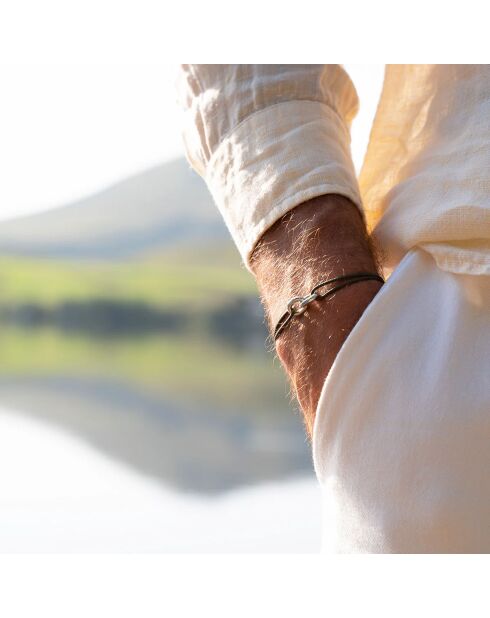 Khakifarbenes versilbertes Porto-Armband